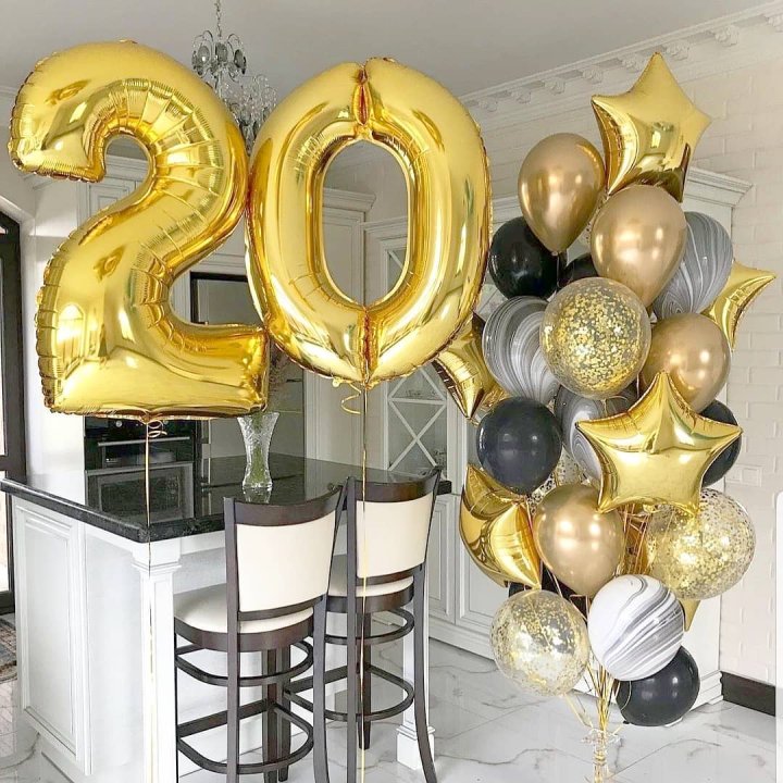 Фольгированный шар Золотая Цифра в Казани