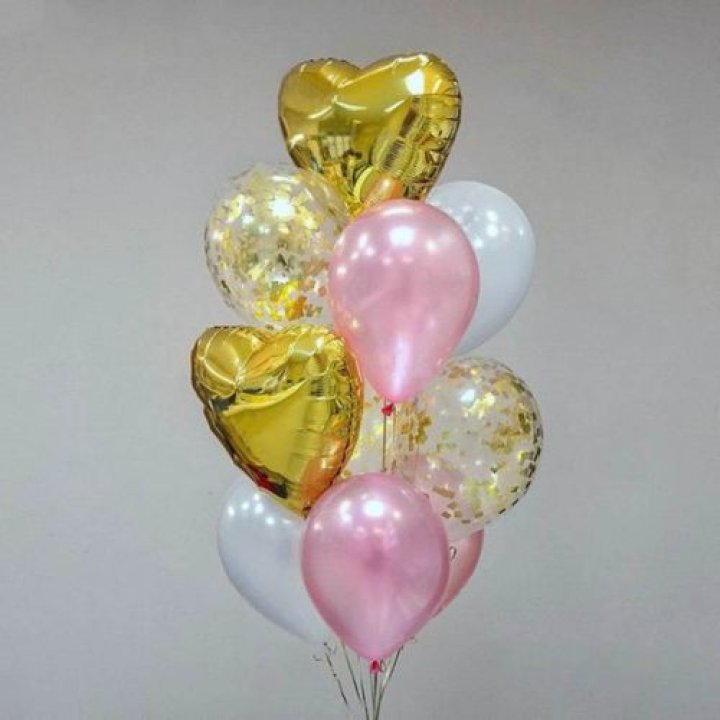 Облако шаров "Рози голд" в Казани