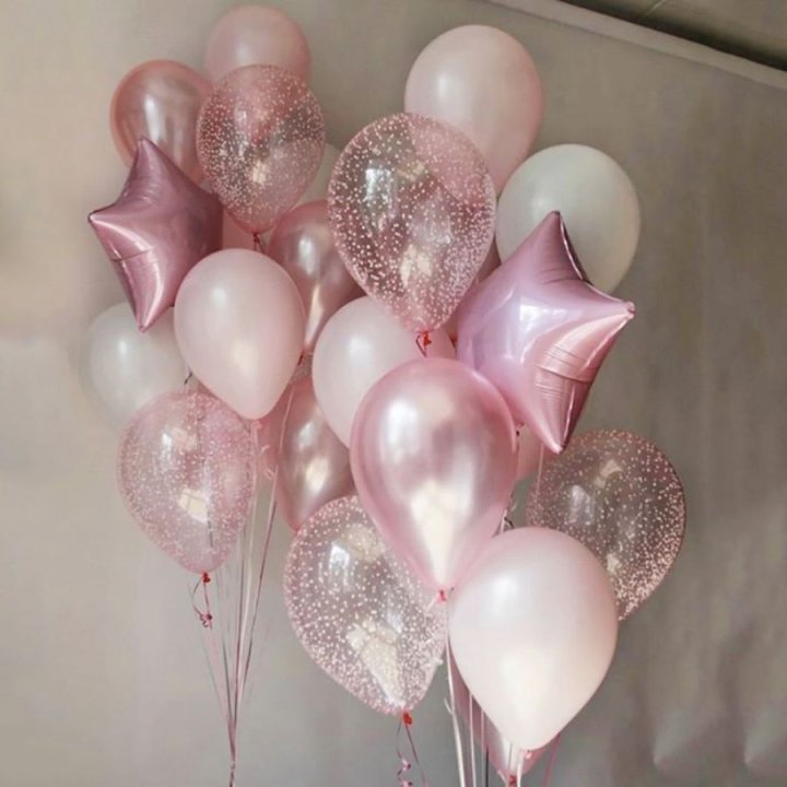 Фонтаны шаров "Розовый" в Казани