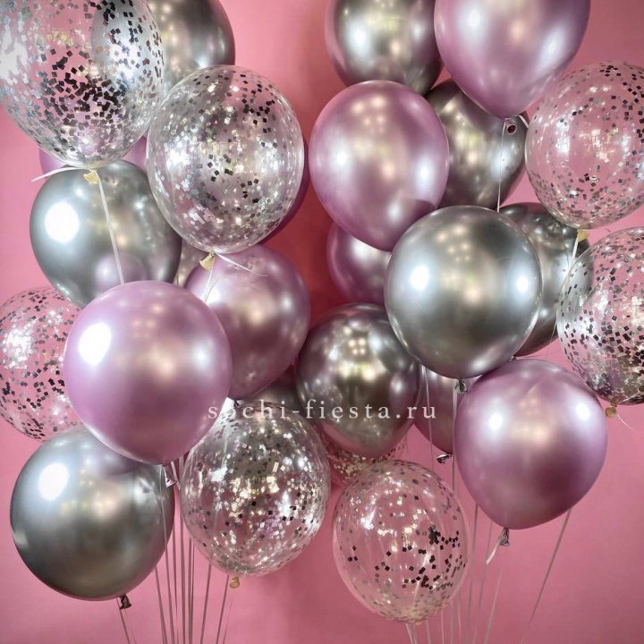 Фонтан шаров "Сильвер пинк" в Казани