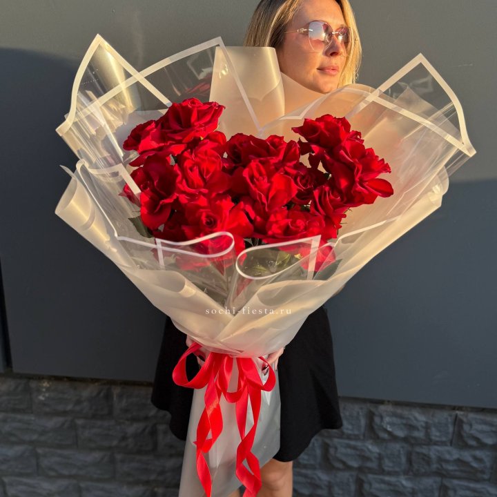  Букет  высоких роз 15 шт в Казани