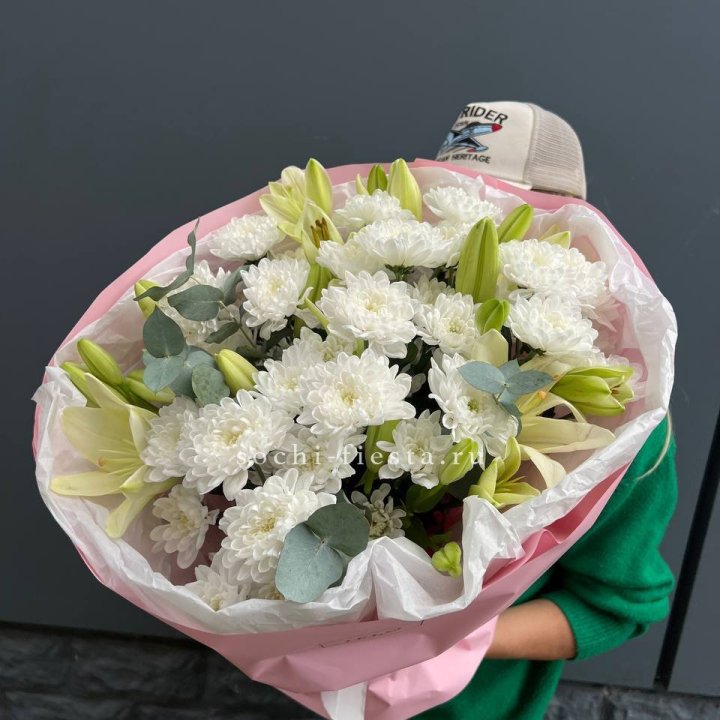  Букет  хризантемы и лилии в Казани