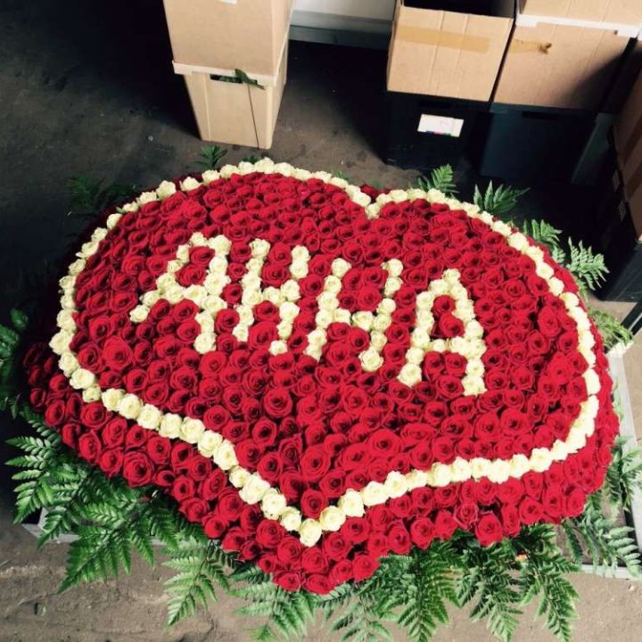 555 роз с именем в Казани