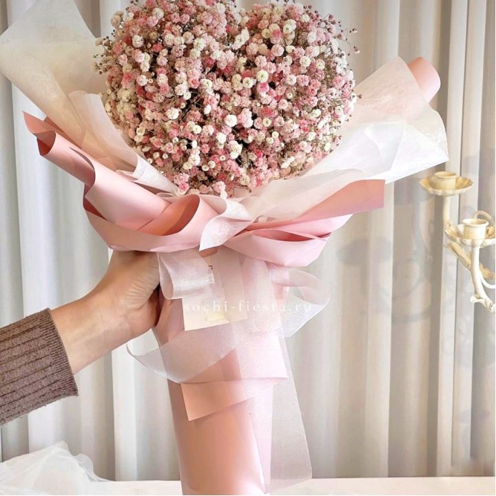 Сердце из гипсофилы  в Казани