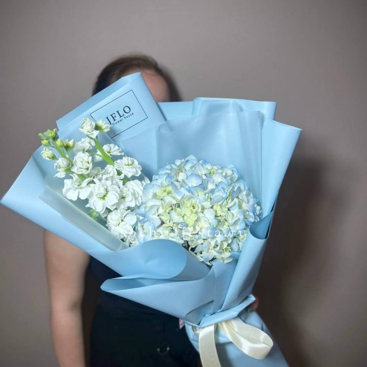 Гортензия голубая с маттиолой в Казани