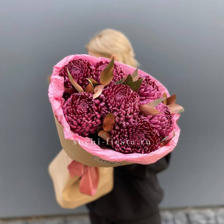 7 Хризантем Бигуди в золоте в Казани