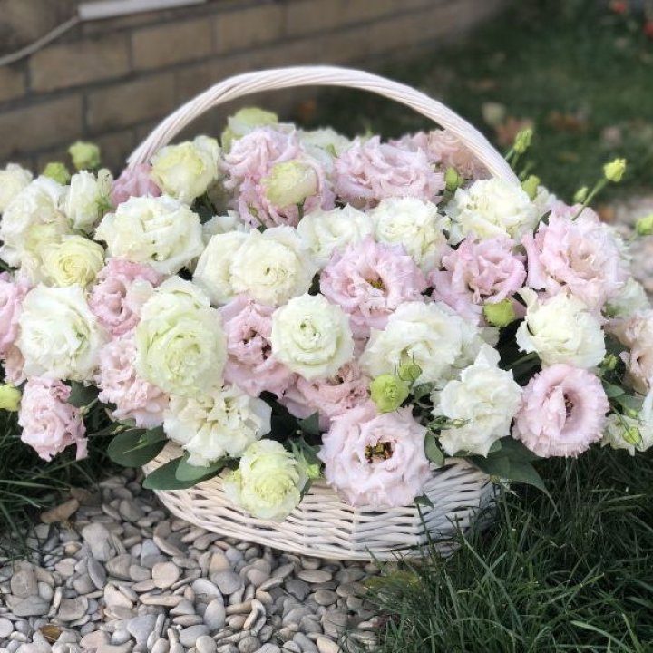 Корзина с эустомой в Казани