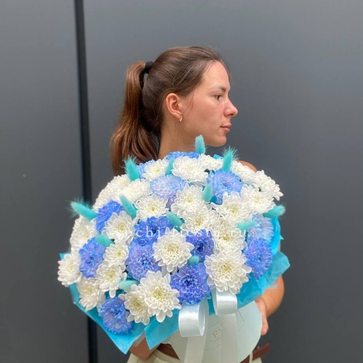  Коробочка  хризантем и лагуруса в Казани