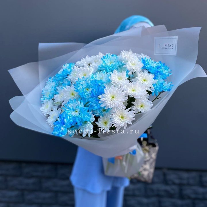 Букет хризантем "Голубая снежинка" в Казани