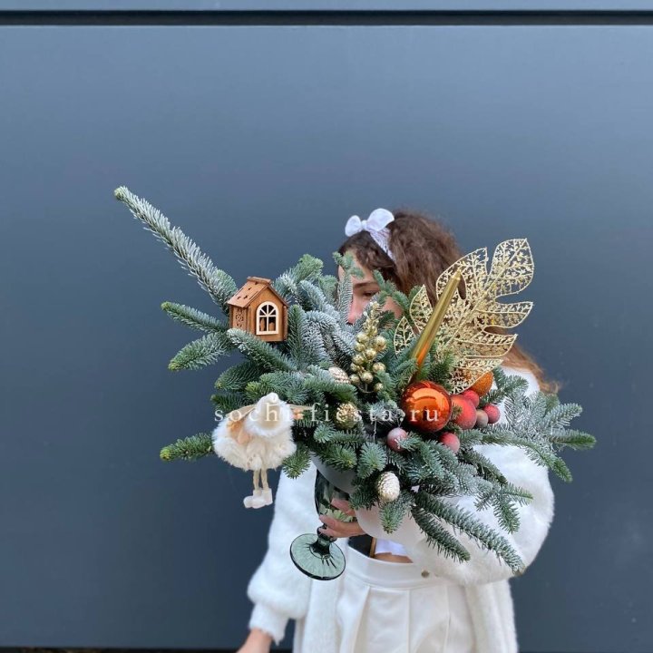 Композиция в бокале огненная  в Казани