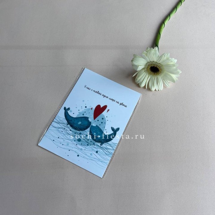 Открытка к букету "У нас с тобой одно море на двоих" в Казани