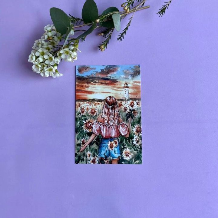 Открытка к букету "Подсолнух" в Казани