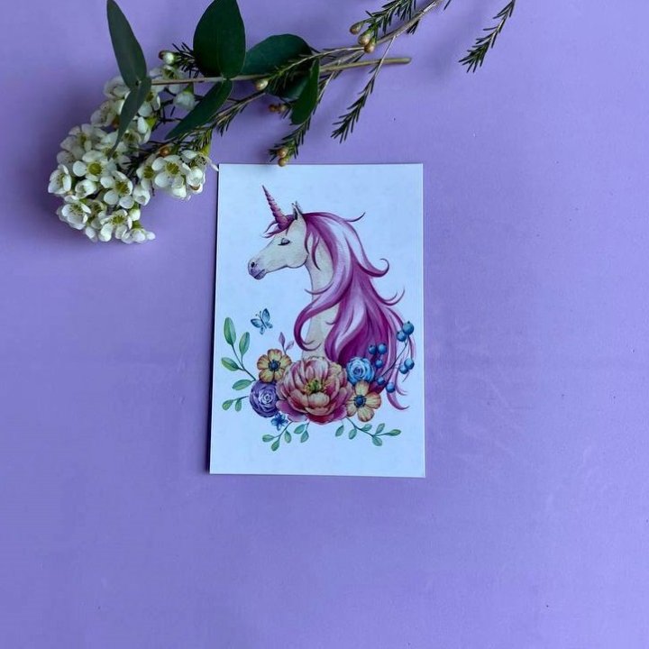 Открытка к букету "Единорог" в Казани