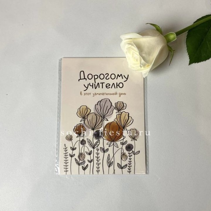 Открытка к букету "Дорогому учителю" в Казани