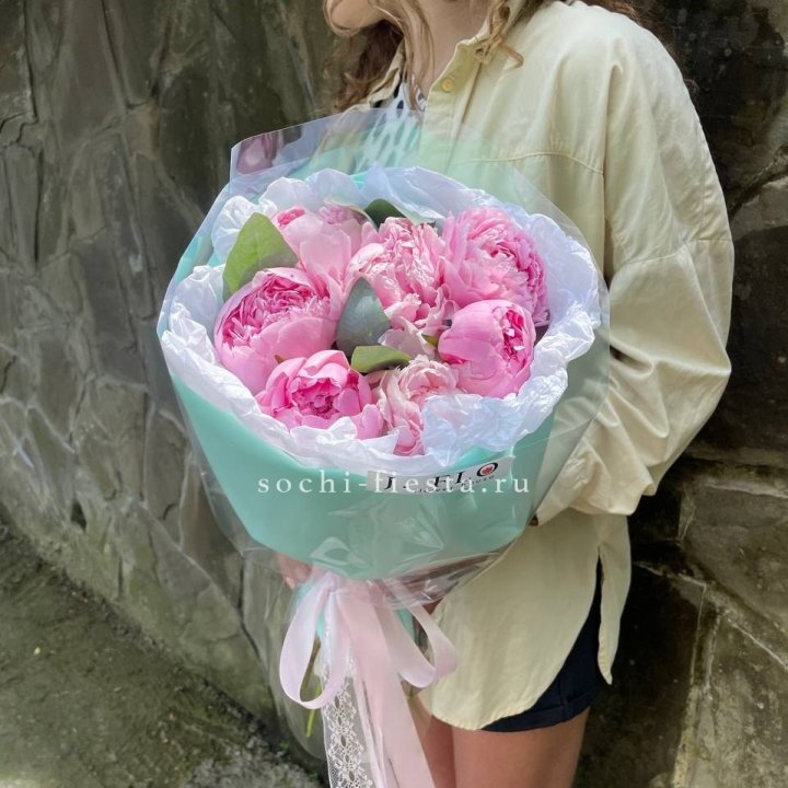 7 зефирных пионов в фоамиране в Казани