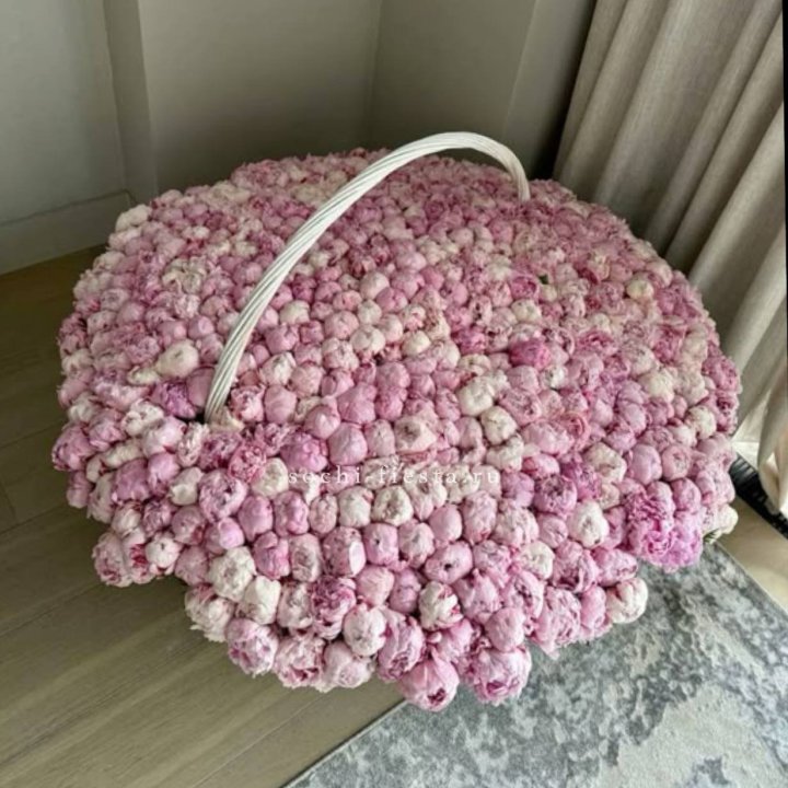 Корзина 555 пионов в Казани