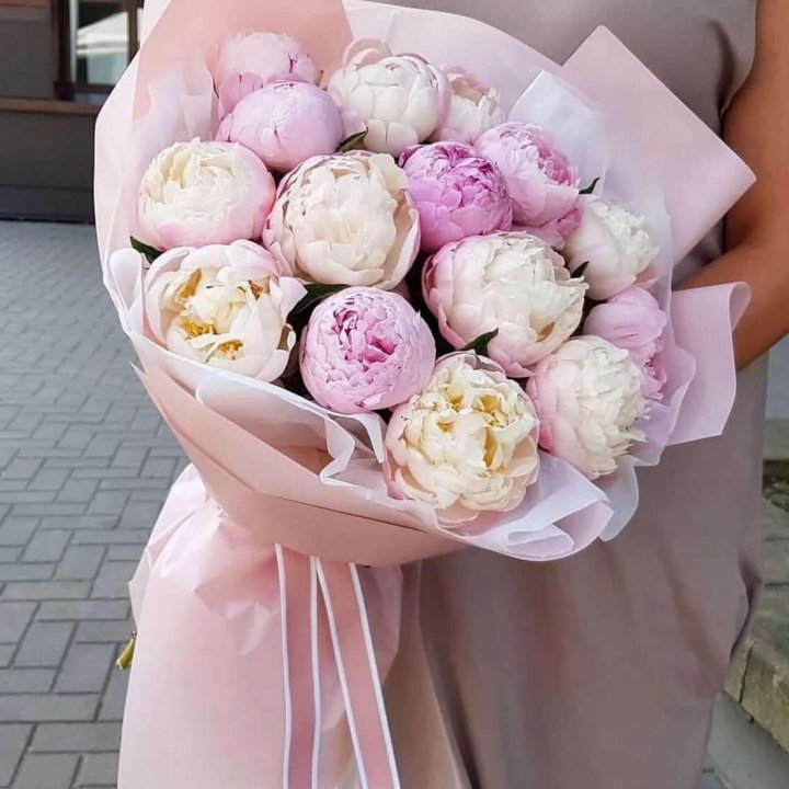 Букет пионов "Маршмелоу" в Казани