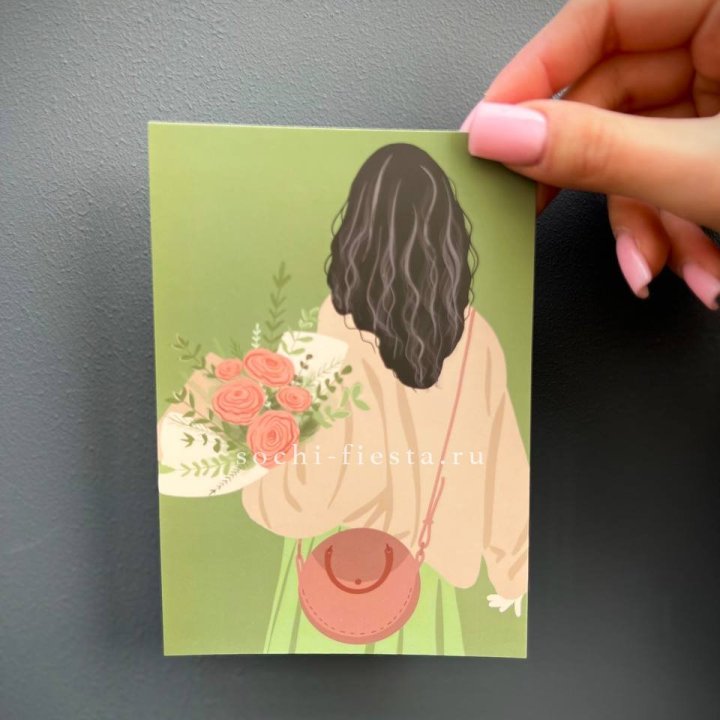 Открытка к букету "Потрясающая девушка" в Казани