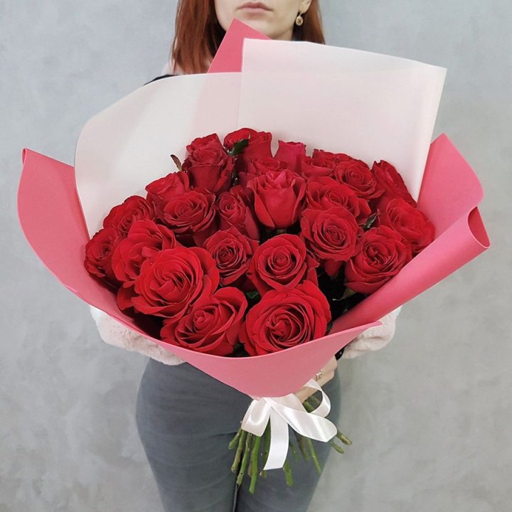 25 Красных роз рози вайт в Казани
