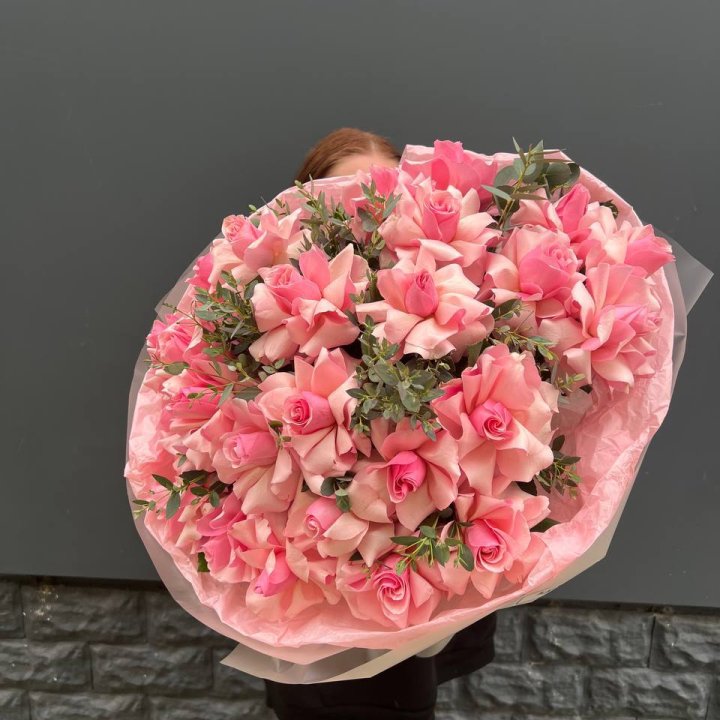  25 розовых французских роз в Казани