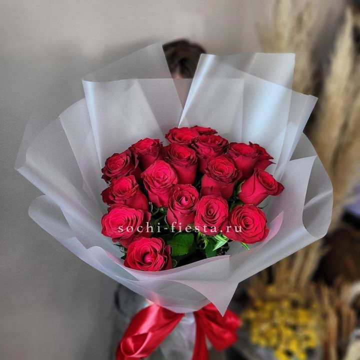 17 красных роз "Нет времени ждать" в Казани