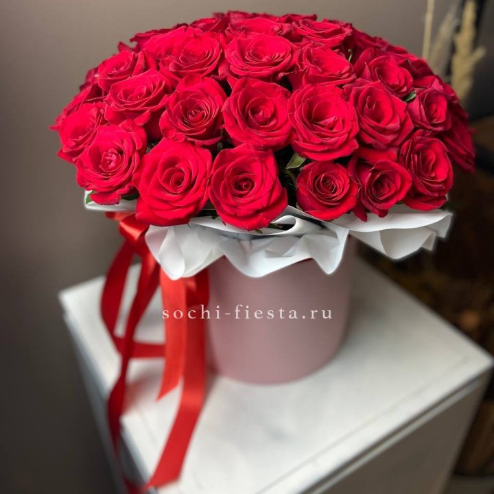 Красные розы 51шт  в коробке в Казани