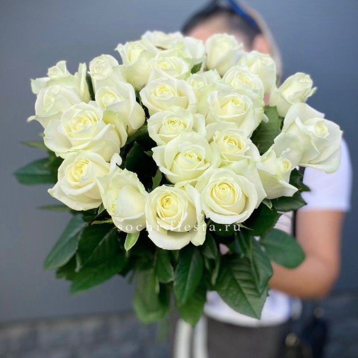 Голландские розы белые 25 в Казани