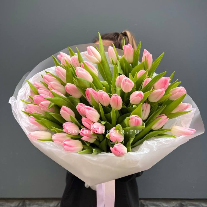 Букет тюльпанов нежно-розовых в Казани