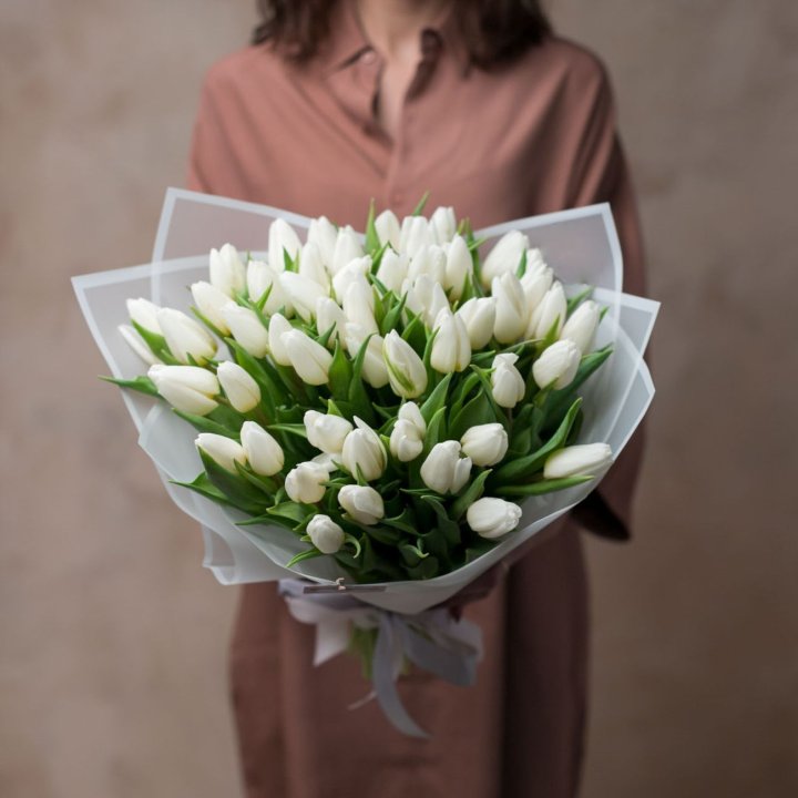 51 белый тюльпан в Казани