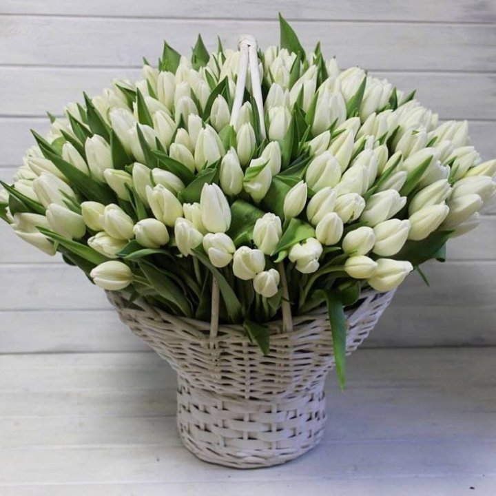 Корзина из 151 тюльпана в Казани