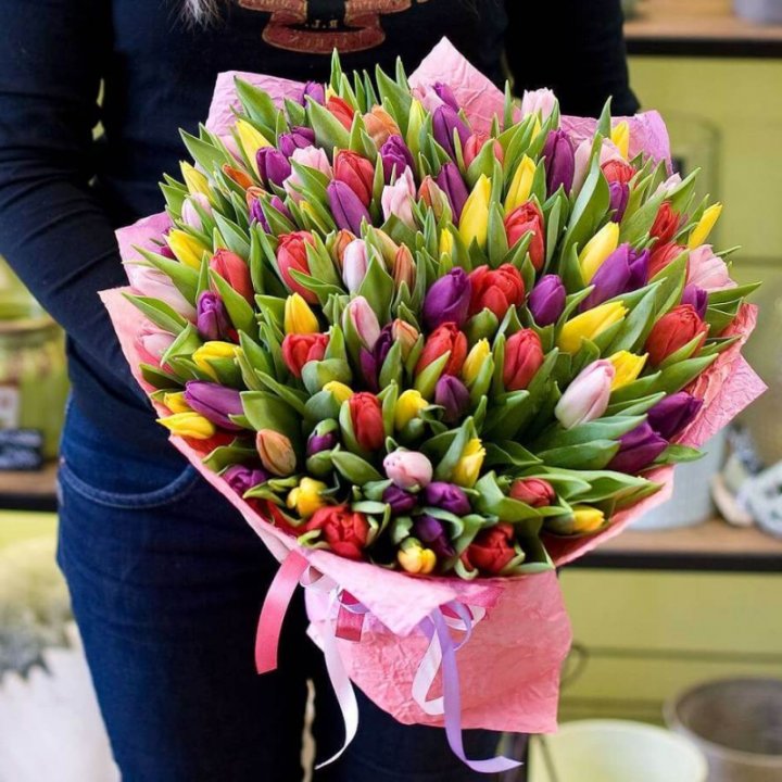 101 тюльпан "Джуси" в Казани